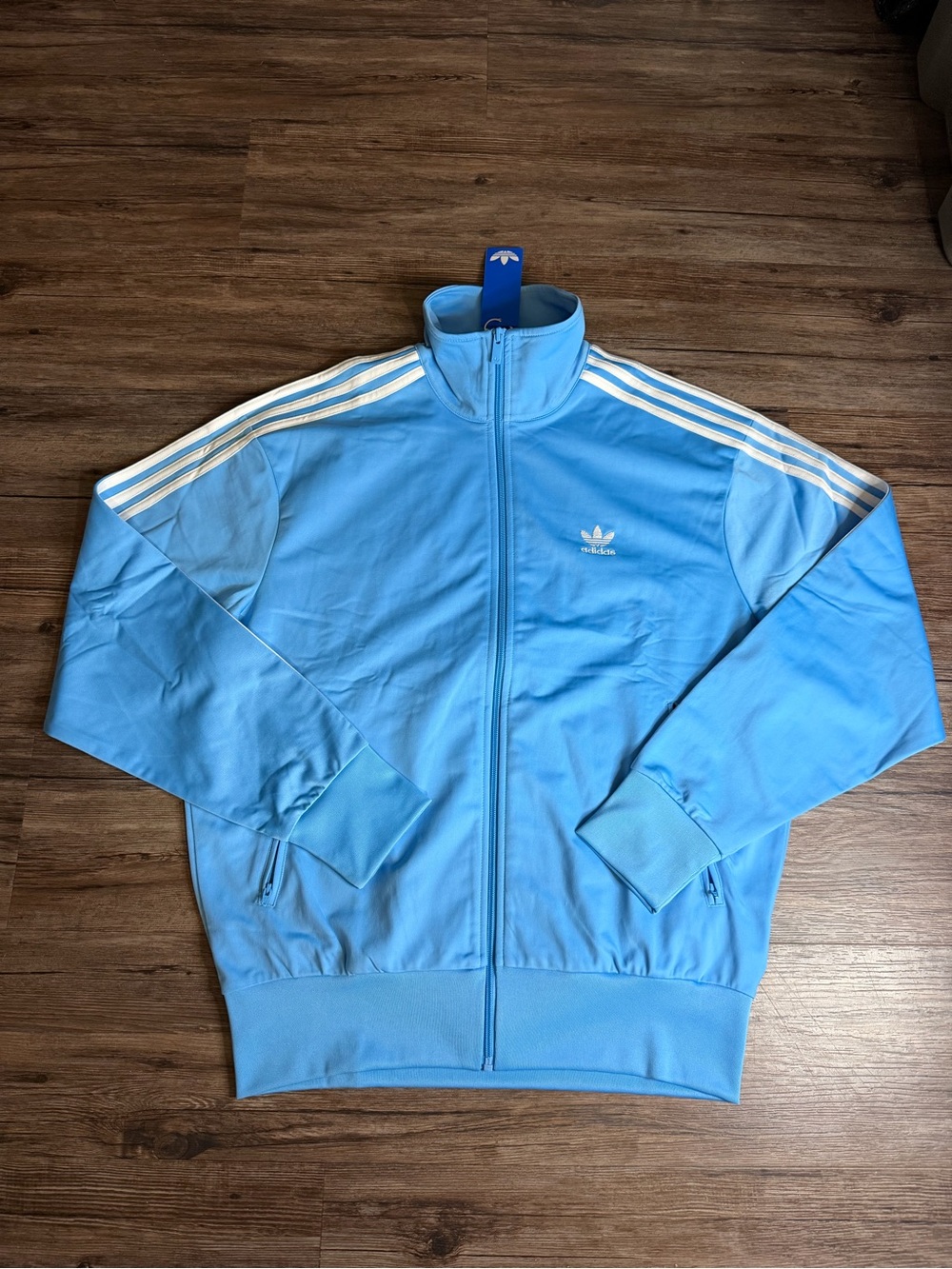 Adidas Originals Track Jacket Light Blue/White 3-Stripe $80 NWT Men’s Sz M